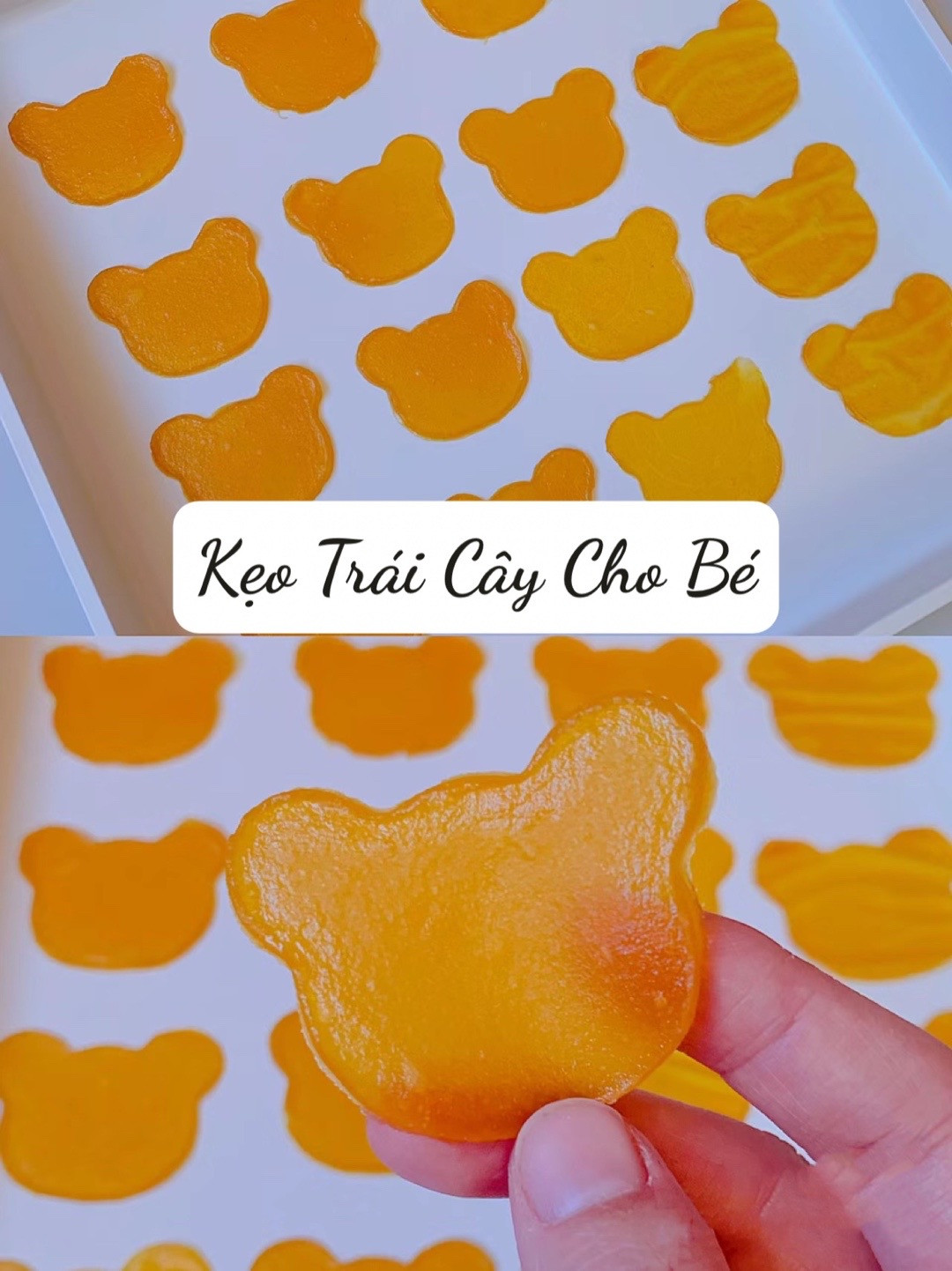 Kẹo Trái Cây Cho Bé: Kẹo Dẻo Hình Gấu Từ Táo Và Cam