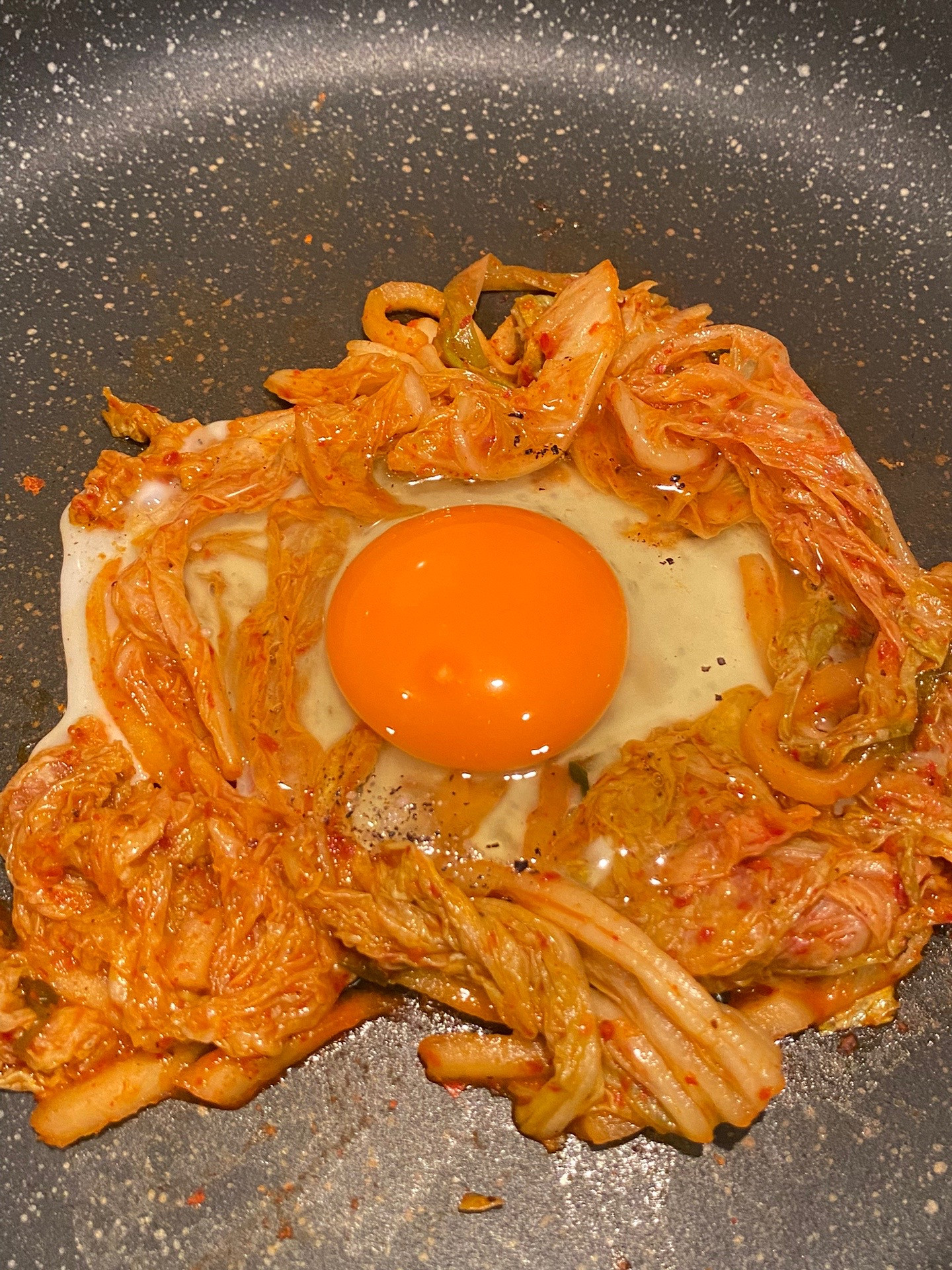 Kimchi Fried Egg Toastie with Sautéed Kimchi and Avocado