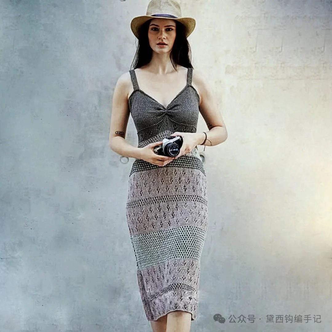 Knitted Dress Pattern with Colorwork and Lace Details