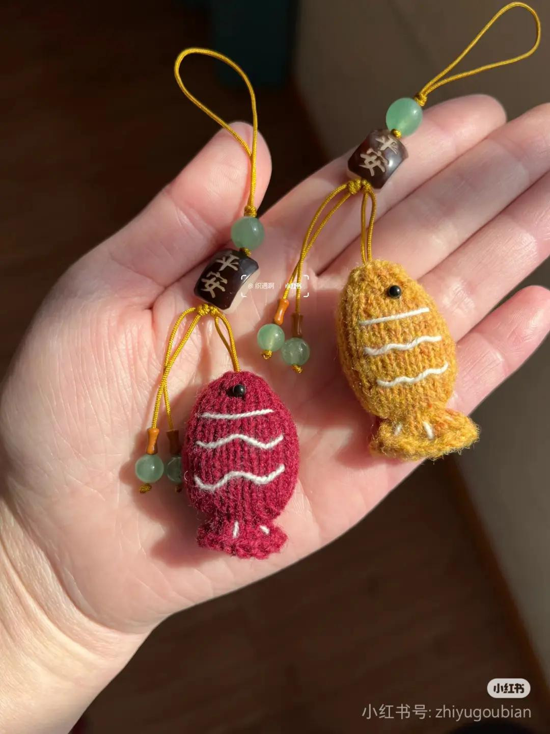 Knitted Dried Fish Keychain Pattern
