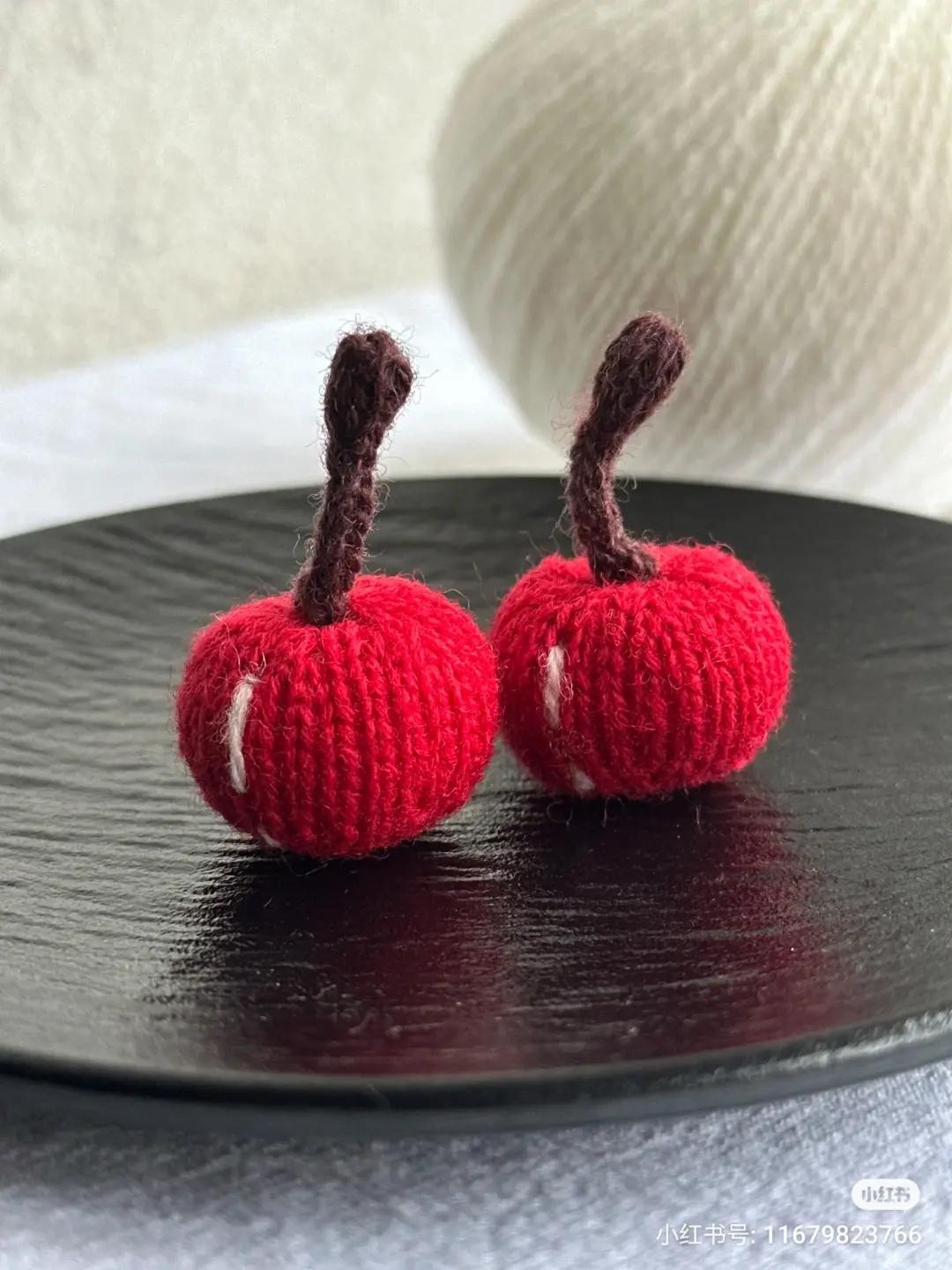 Knitting Mini Cherry Pattern Chart by Wabi Sabi Xiao Mi