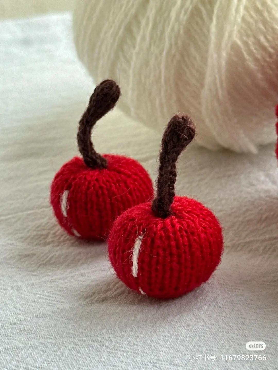 Knitting Mini Cherry Pattern Chart by Wabi Sabi Xiao Mi