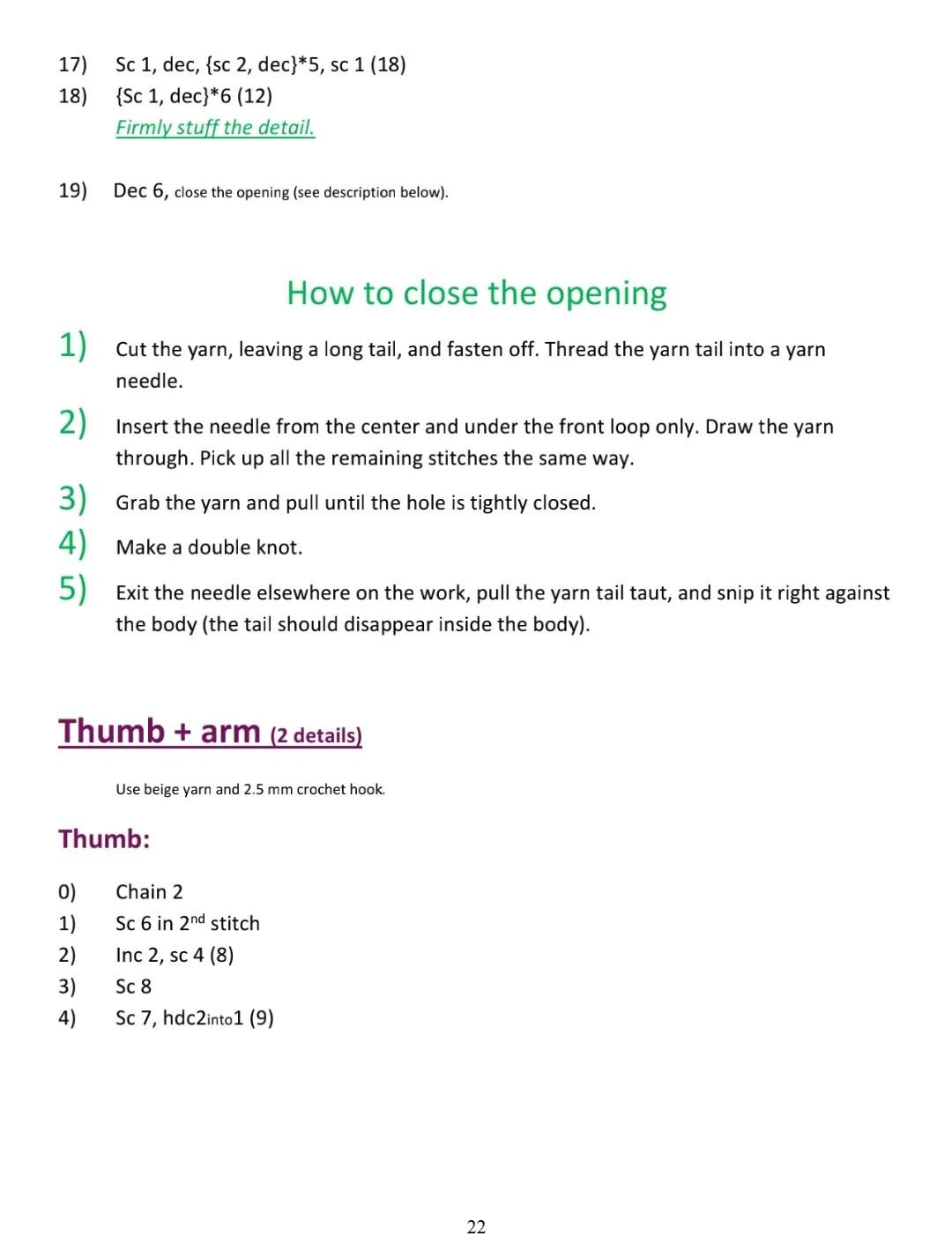 Krumm Amigurumi Crochet Pattern Part 2: Step-by-Step Guide for Arms and Nose