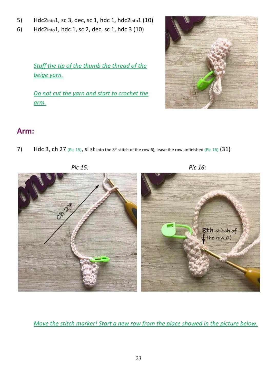 Krumm Amigurumi Crochet Pattern Part 2: Step-by-Step Guide for Arms and Nose