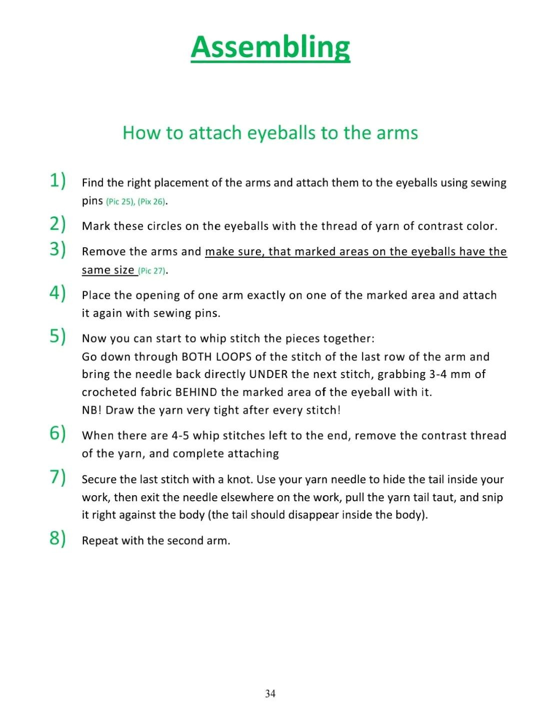 Krumm Amigurumi Crochet Pattern Part 2: Step-by-Step Guide for Arms and Nose