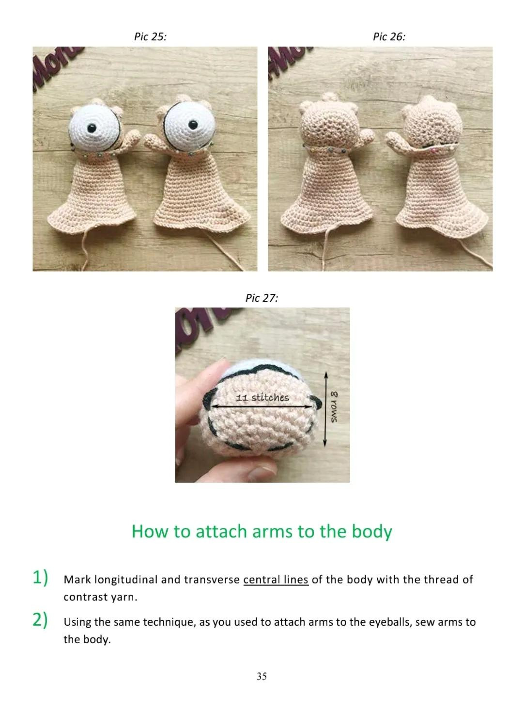 Krumm Amigurumi Crochet Pattern Part 2: Step-by-Step Guide for Arms and Nose