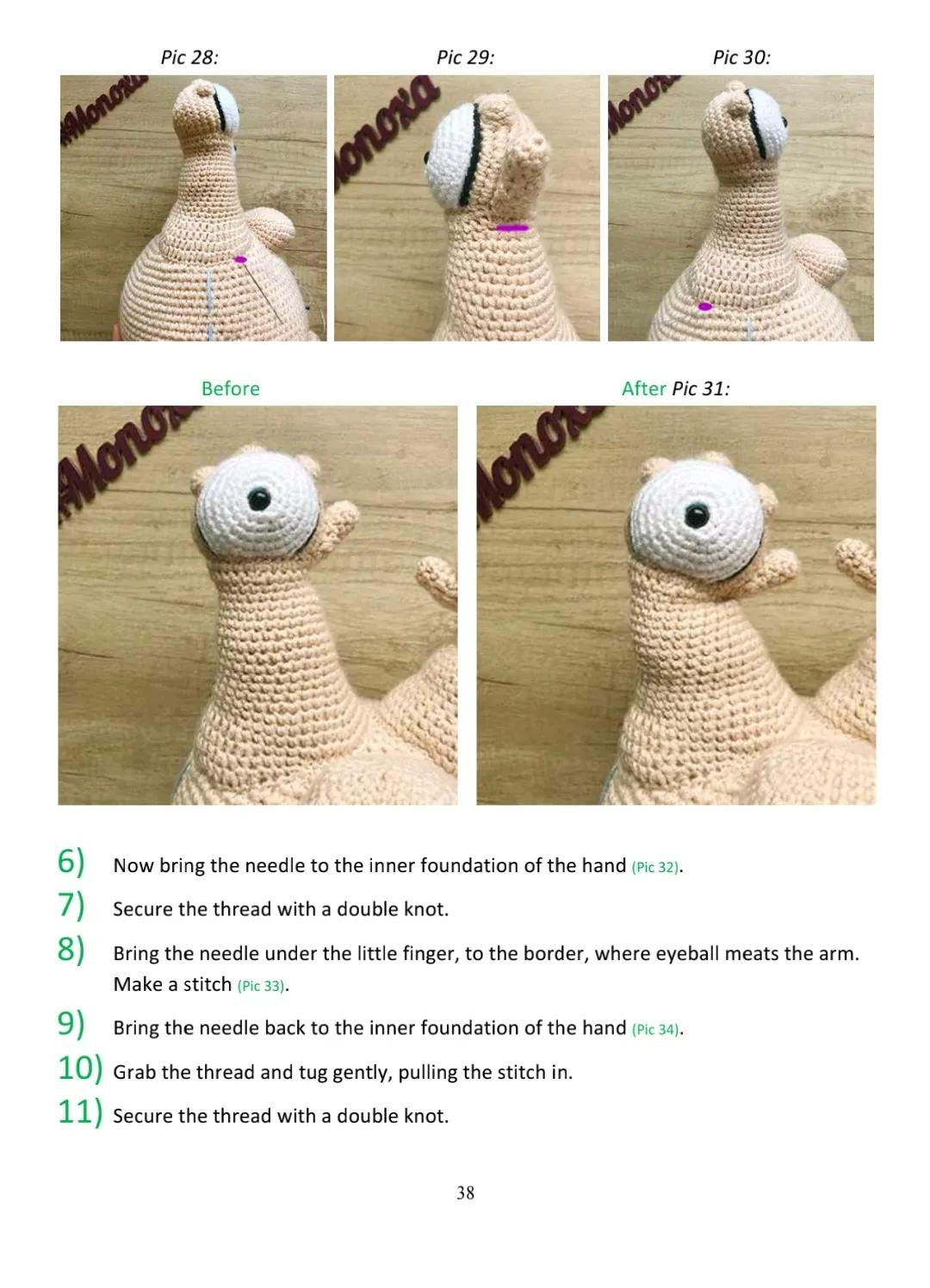 Krumm Amigurumi Crochet Pattern Part 2: Step-by-Step Guide for Arms and Nose