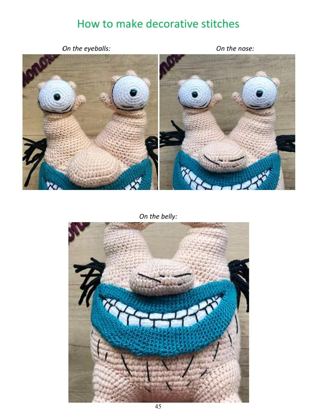 Krumm Amigurumi Crochet Pattern Part 2: Step-by-Step Guide for Arms and Nose