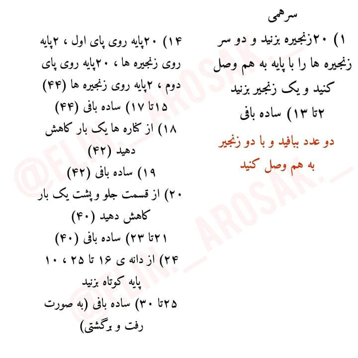 قسمت دوم دستور بافت رایگان عروسک آقا پسر خوشتیپ