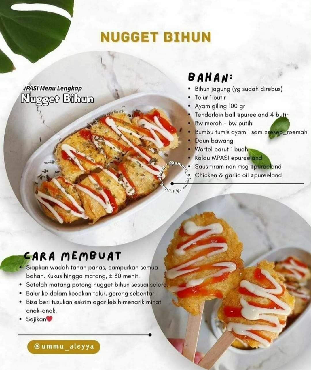 Kumpulan Resep Cemilan Anak Sehat: Potato Cheese Cake, Spaghetti Brulee, Nugget Bihun, Chawan Mushi và Pancake Mie Salmon
