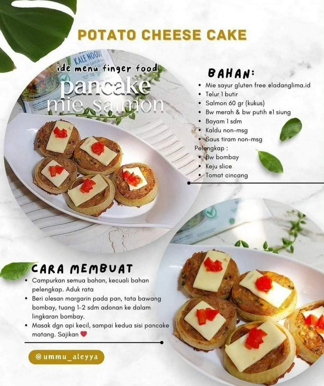 Kumpulan Resep Cemilan Anak Sehat: Potato Cheese Cake, Spaghetti Brulee, Nugget Bihun, Chawan Mushi và Pancake Mie Salmon