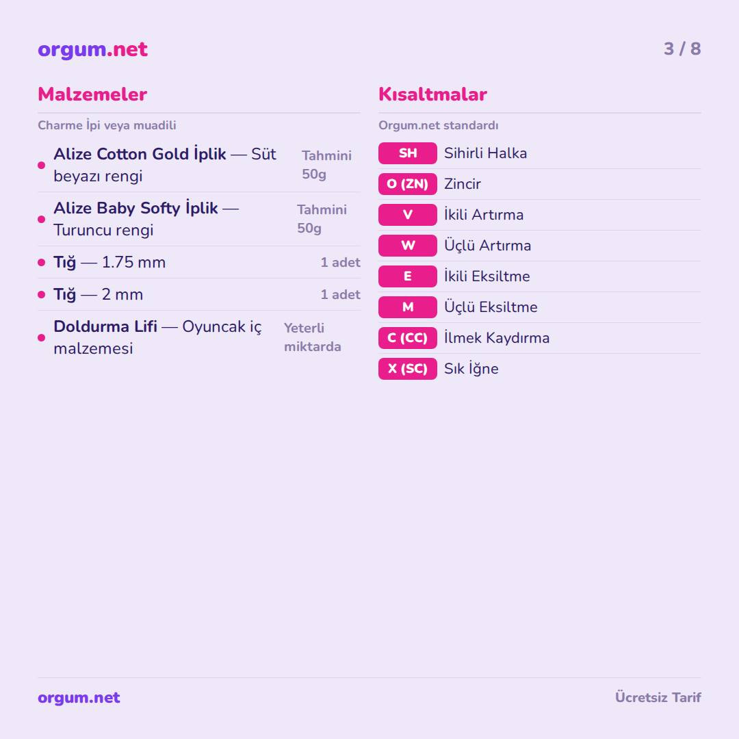 Kuzu Amigurumi - Ücretsiz Mış Mış Koyun Örgü Tarifi