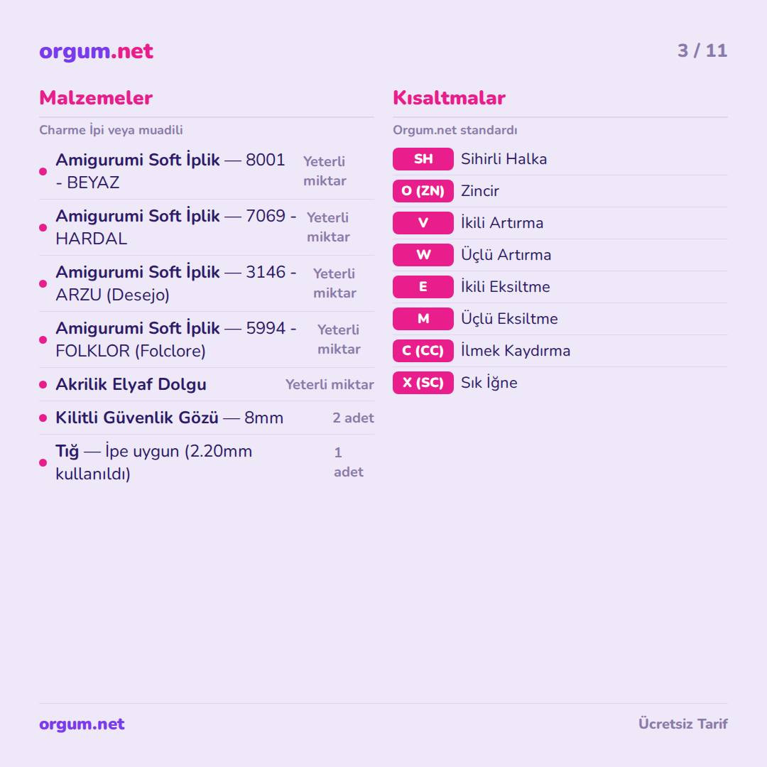 Lama Constanza Amigurumi Tarifi - Ücretsiz Móc Len Alpaca Pattern