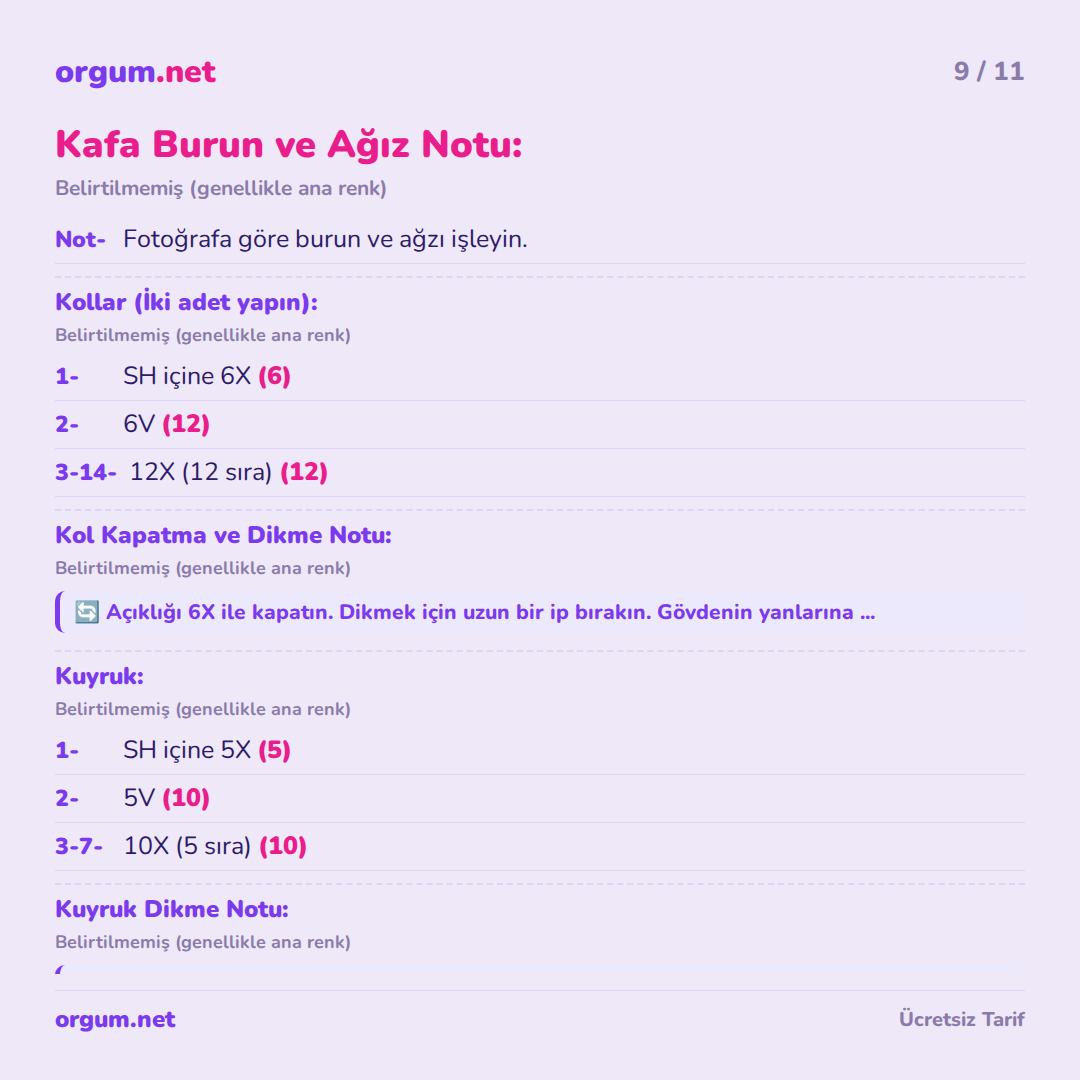 Lama Constanza Amigurumi Tarifi - Ücretsiz Móc Len Alpaca Pattern