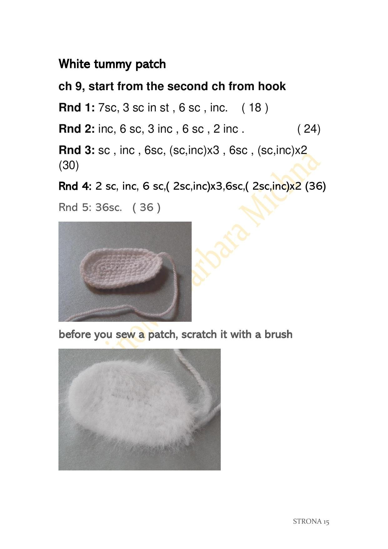 Lemming Amigurumi Crochet Pattern: Blue Fluffy Doll with Pink Feet and White Belly by Barbara Michna