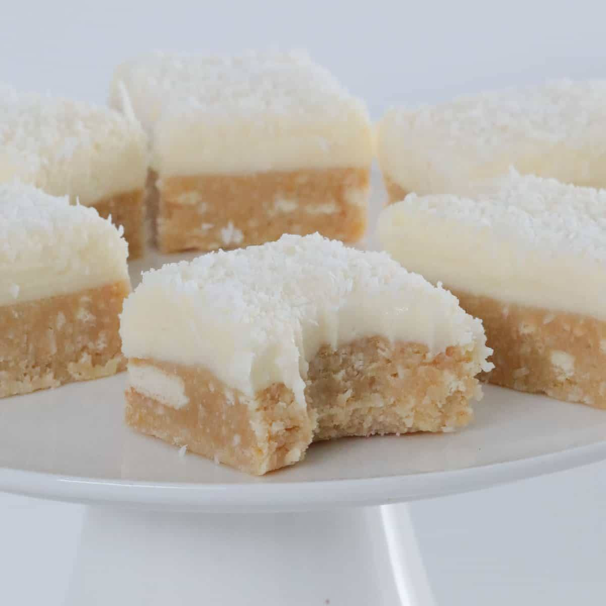 Lemon & Coconut Slice Recipe with Marie Biscuits, Condensed Milk and Butter Frosting