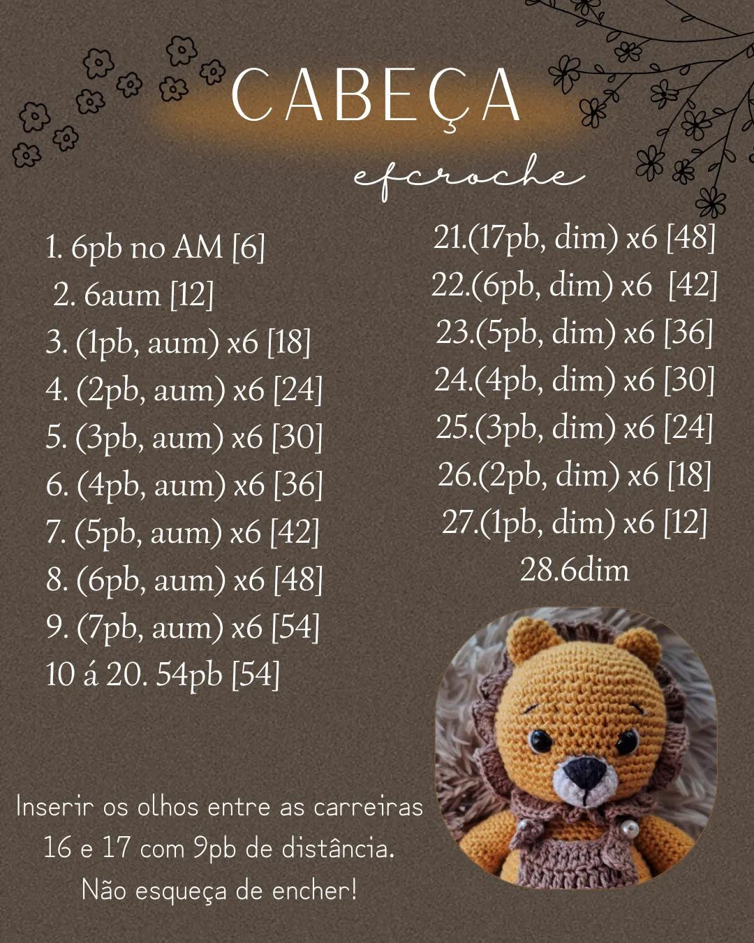 Léo O Leão - Padrão Grátis de Crochê