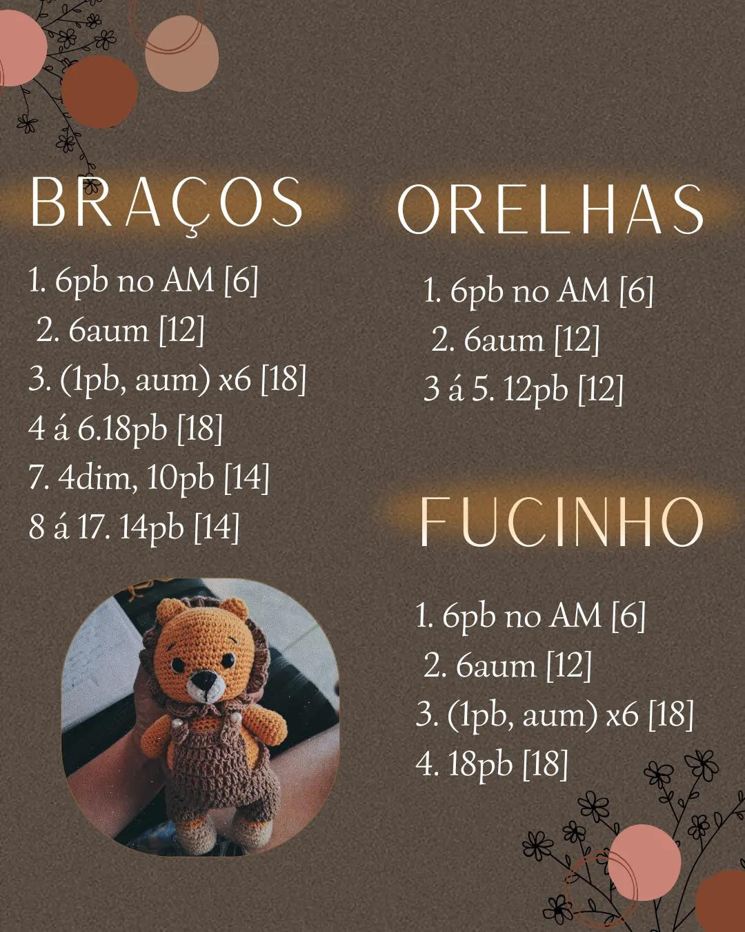 Léo O Leão - Padrão Grátis de Crochê