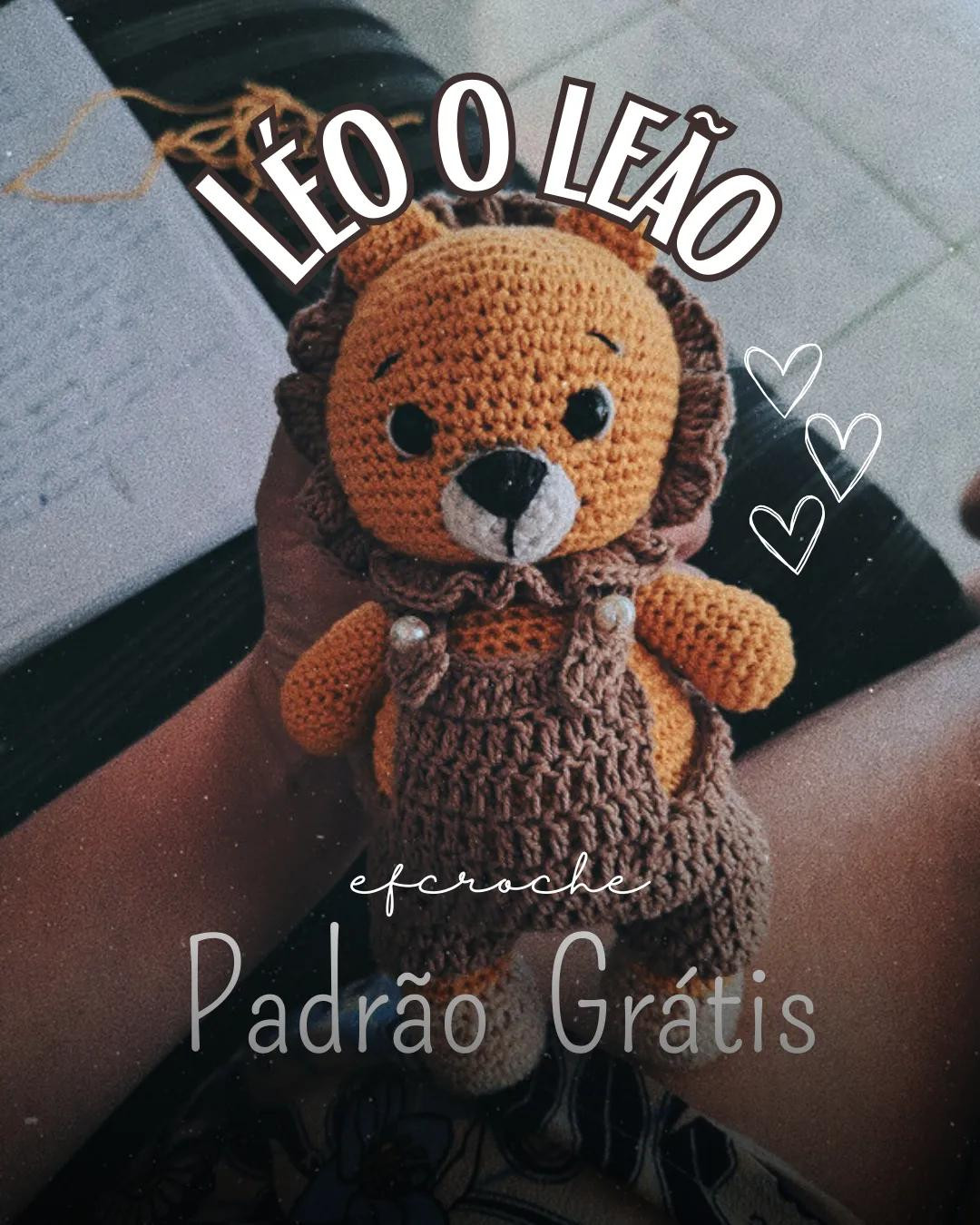 Léo O Leão - Padrão Grátis de Crochê