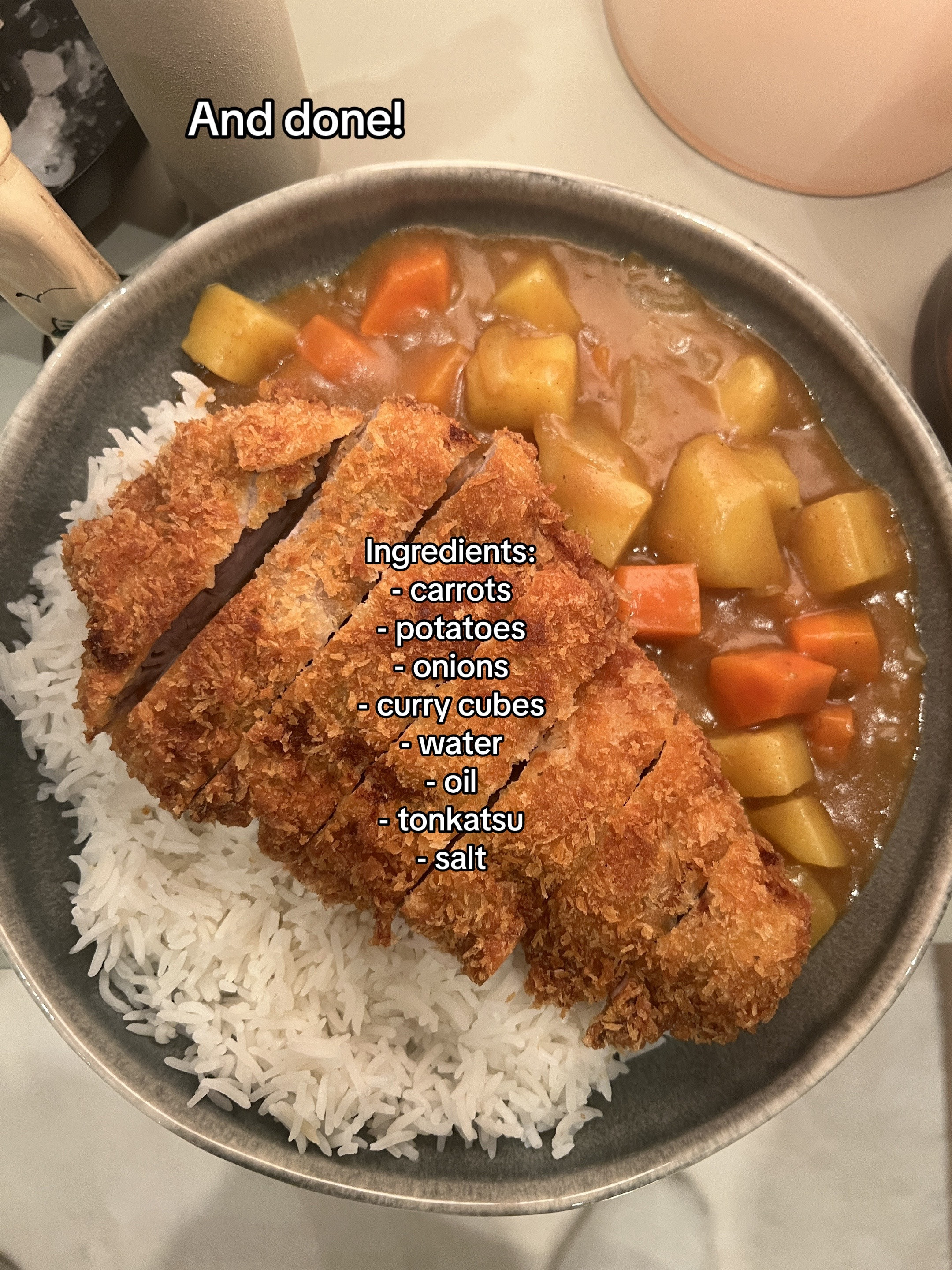 Lets make KATSU CURRY: Easy & cheap Japanese curry with crispy pork cutlet, potatoes, carrots, and onions over rice