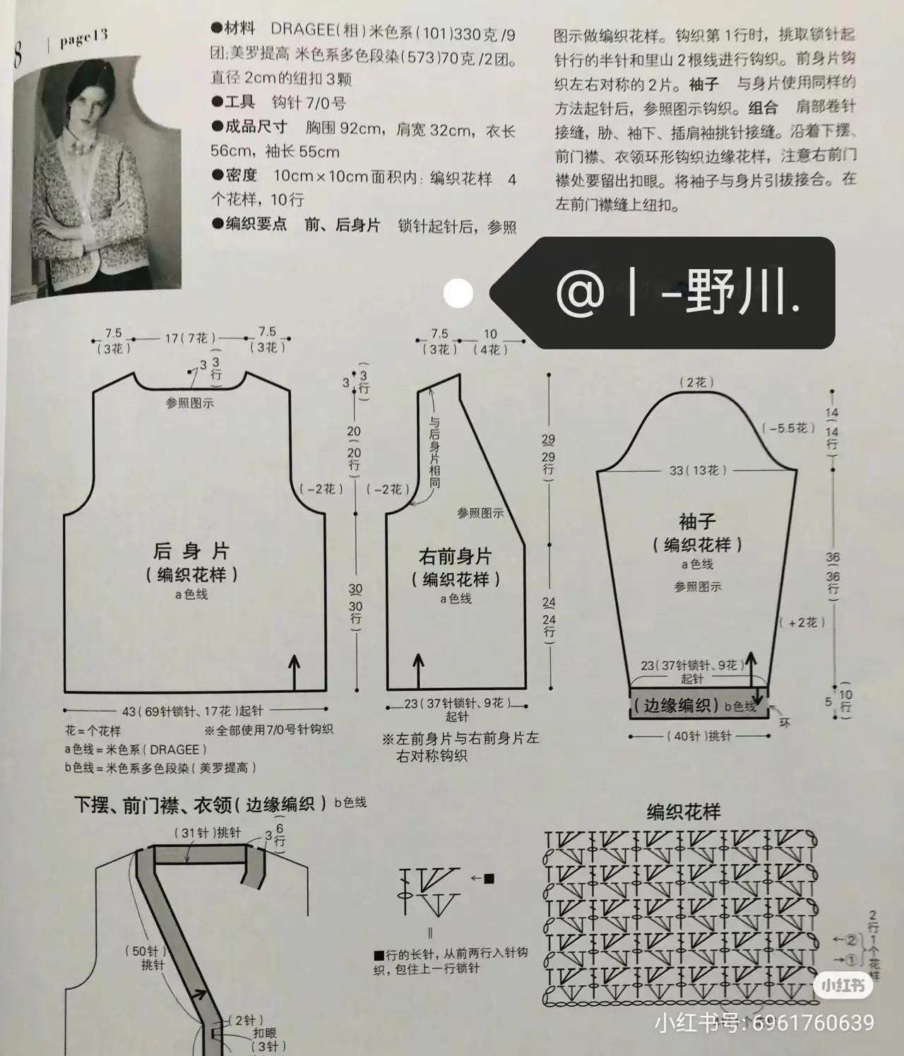 Light Blue Sparkly Crochet Cardigan Flat Chart and Finished Product