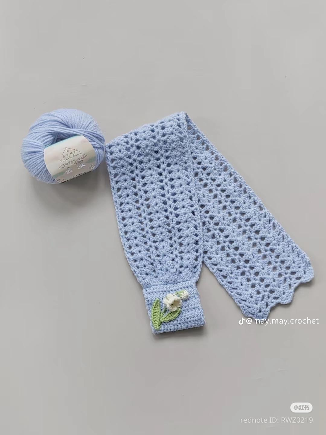 Lily of the Valley Warm Scarf Crochet Pattern
