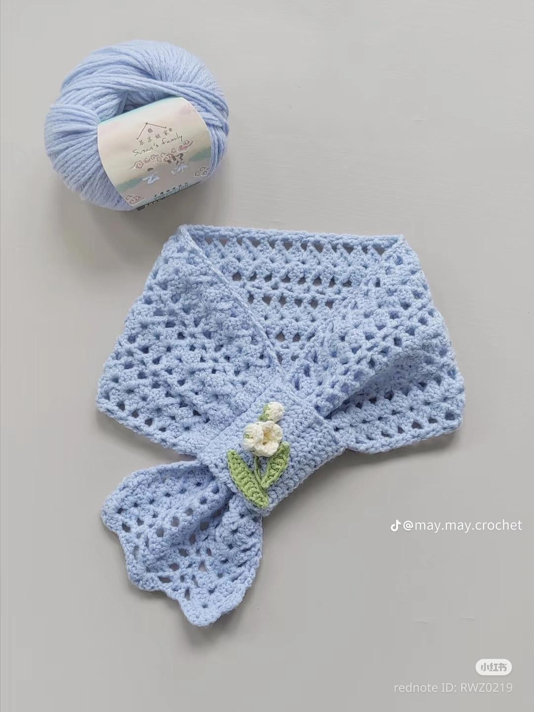 Lily of the Valley Warm Scarf Crochet Pattern