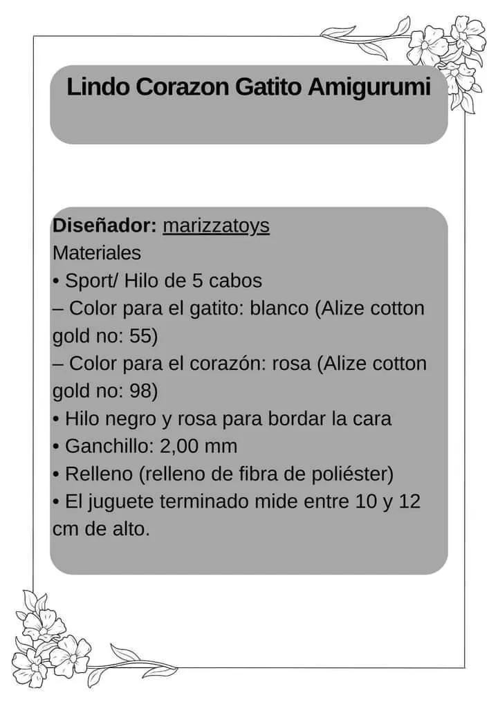 Lindo Corazon Gatito Amigurumi - Tutorial Crochet Kitty Cat with Heart