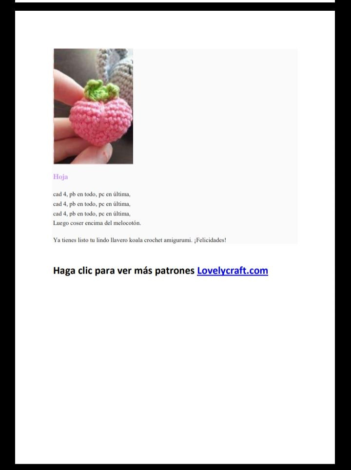 Llavero Koala Amigurumi PDF Patrón Gratis