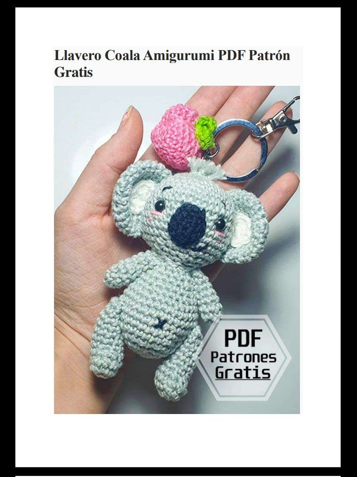 Llavero Koala Amigurumi PDF Patrón Gratis