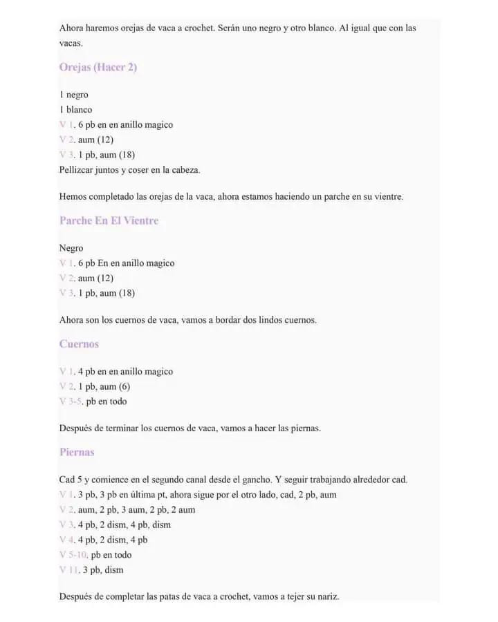 Llavero Vaca Amigurumi PDF Patrón Gratis Paso a Paso