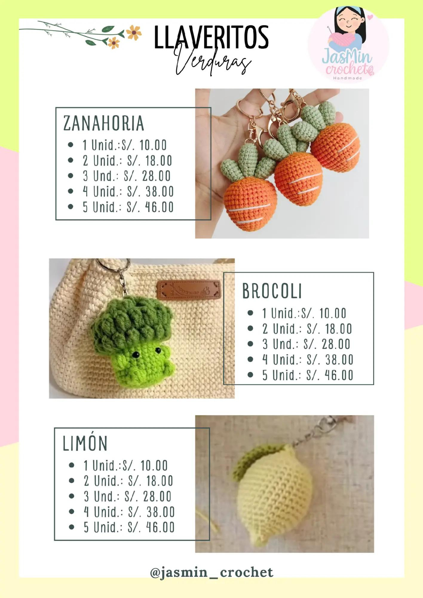 Llaveros de crochet: Tulipanes, rosas, girasoles y abejas hechas a mano