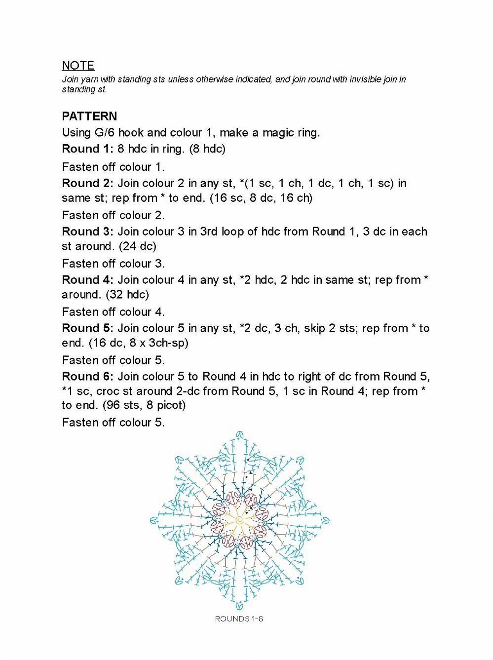 Love in a Mist Granny Square Crochet Pattern Chart