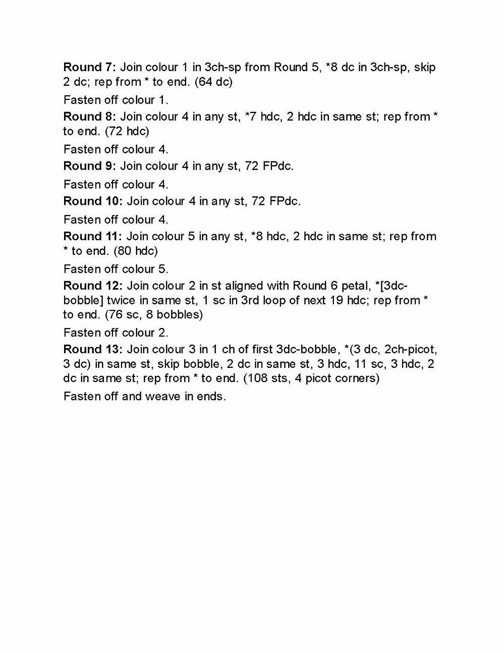 Love in a Mist Granny Square Crochet Pattern Chart