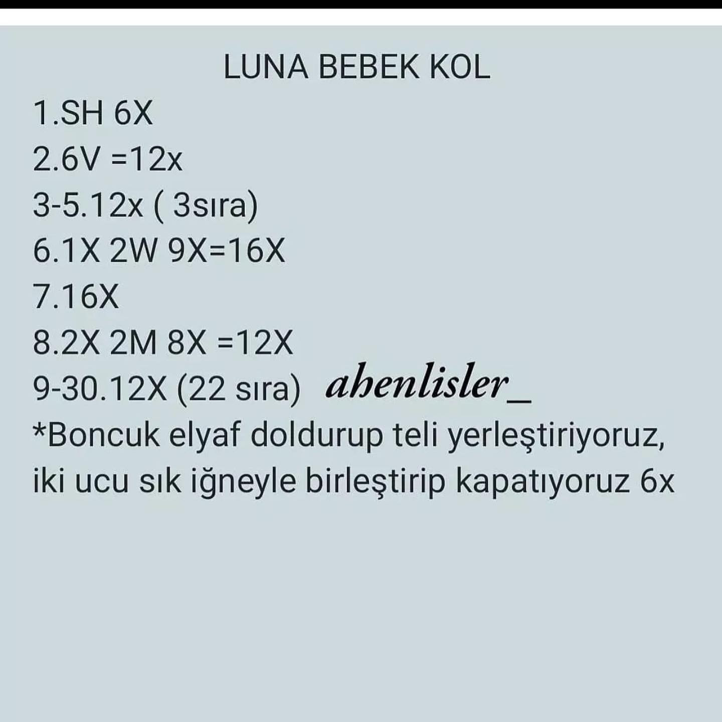 Luna Bebek Tarifi: Amigurumi bebek örme dökümü (Kafa, Kol ve Bacak)