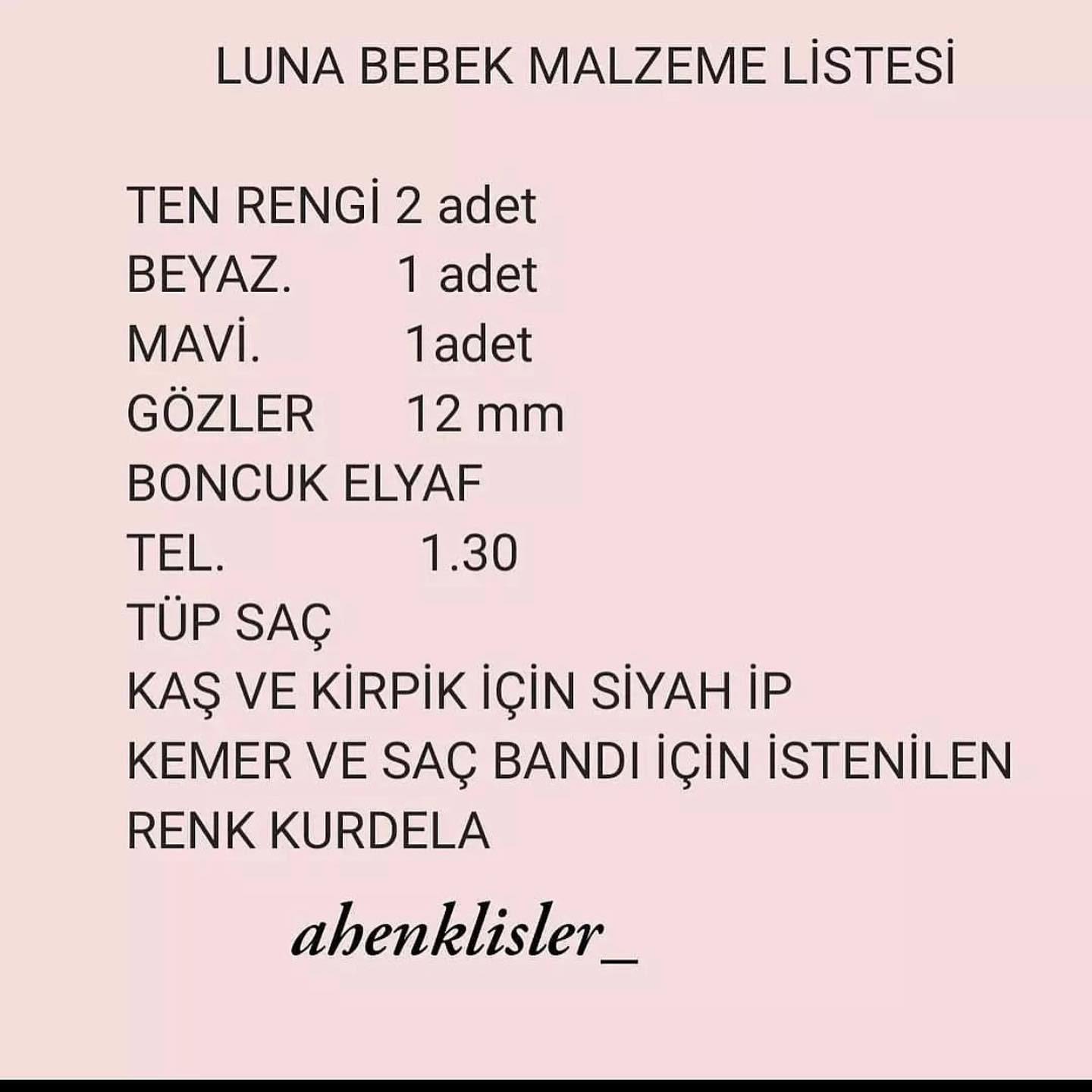 Luna Bebek Tarifi: Amigurumi bebek örme dökümü (Kafa, Kol ve Bacak)