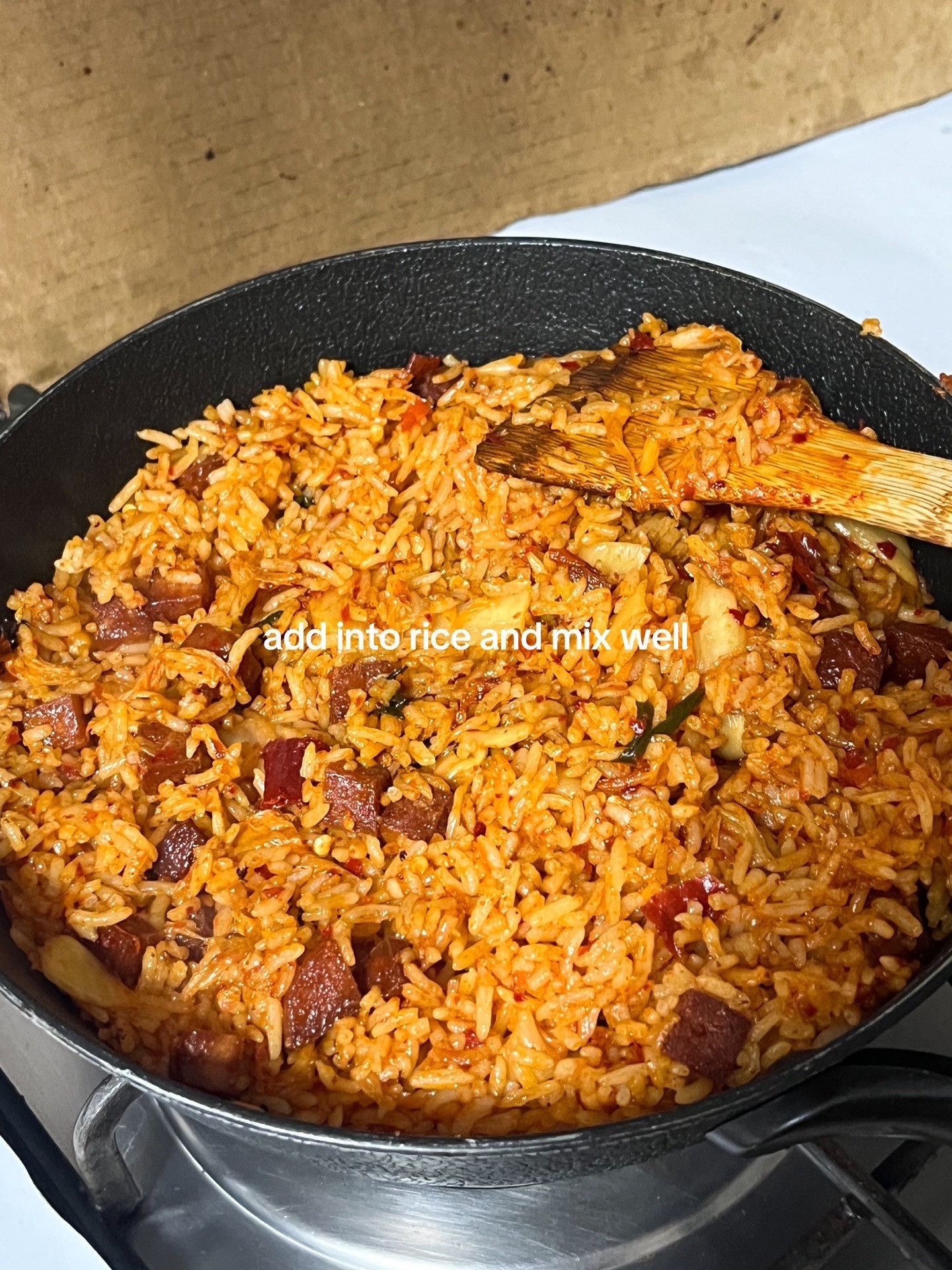 Make Kimchi Fried Rice with Spam and Seaweed