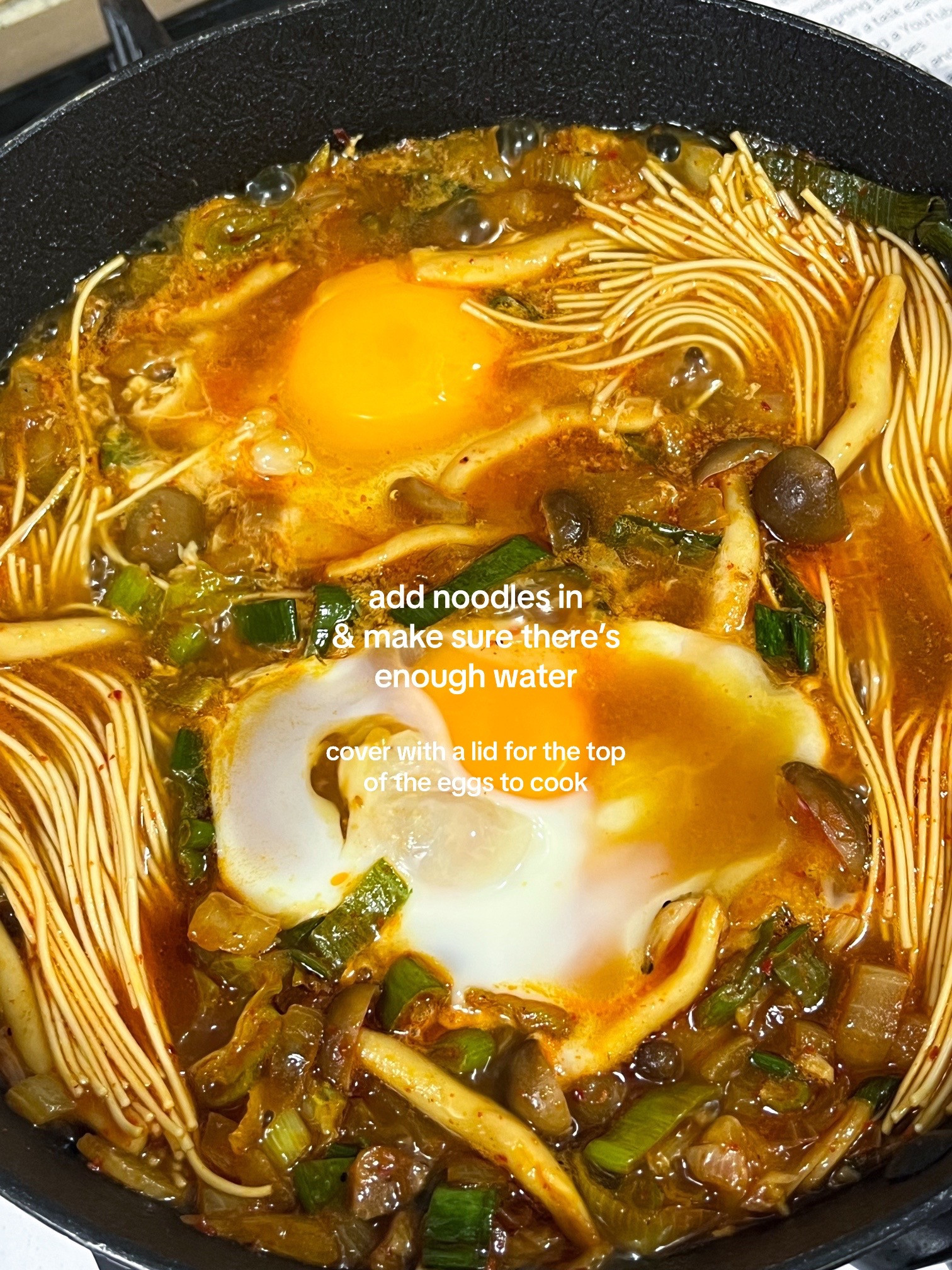 Make Soondubu Shakshuka with me: Fusion spicy noodle soup recipe