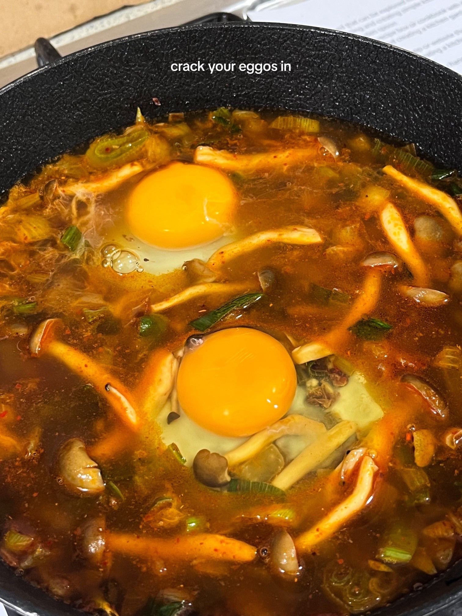 Make Soondubu Shakshuka with me: Fusion spicy noodle soup recipe