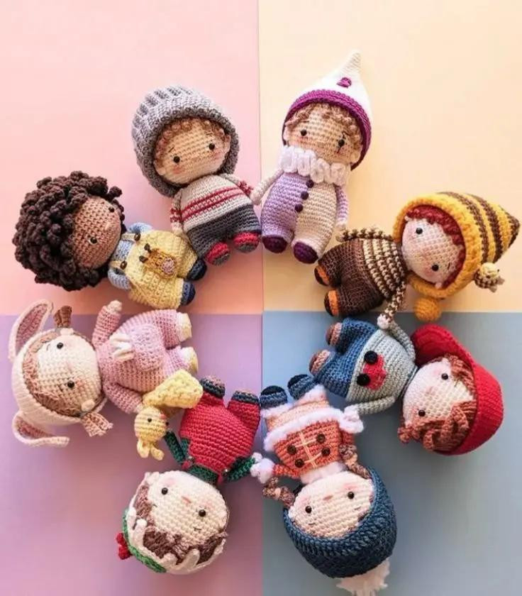 Маленькая Роза: Схема вязания куклы амигуруми