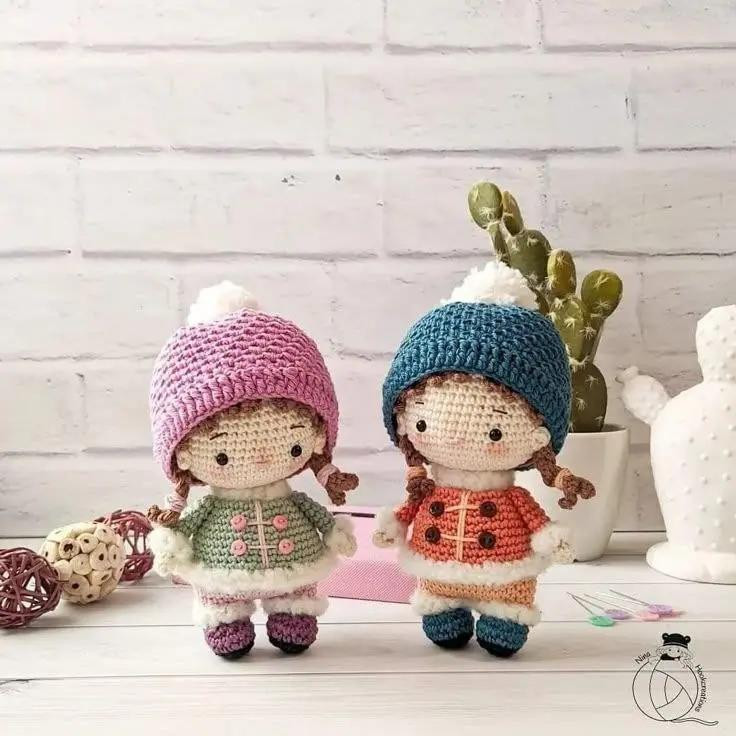 Маленькая Роза: Схема вязания куклы амигуруми