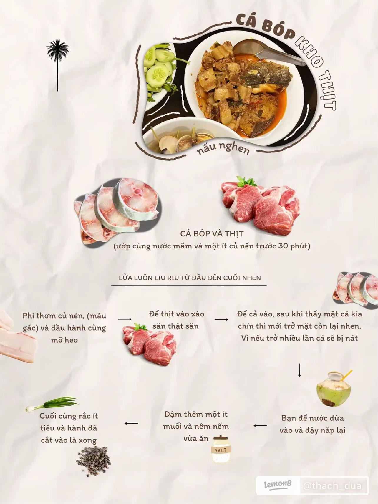 Mâm cơm gia đình đãi khách: Cá bớp kho thịt và nghêu hấp sả