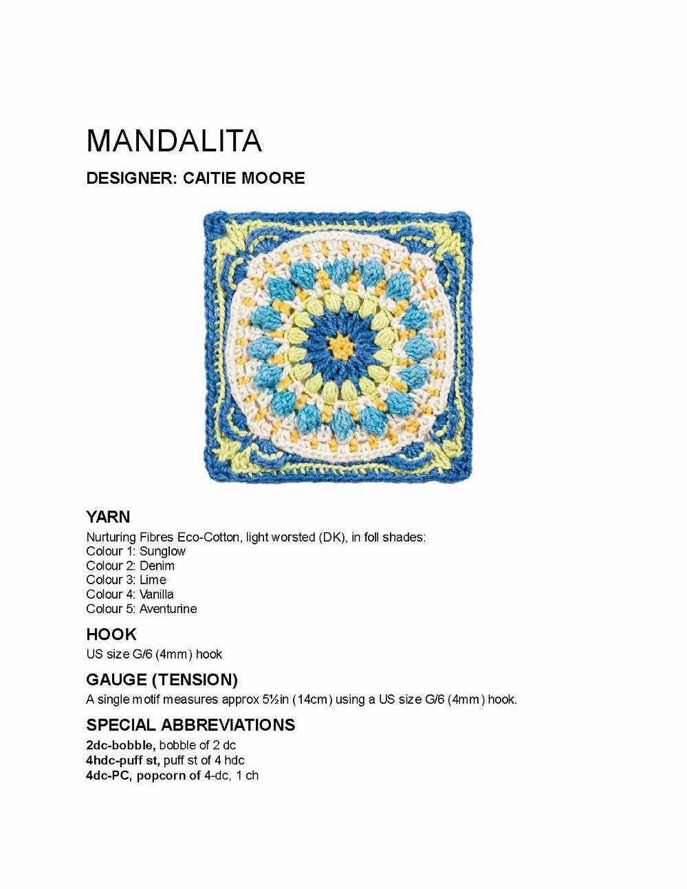 Mandalita Crochet Pattern: Colorful Granny Square Chart by Caitie Moore