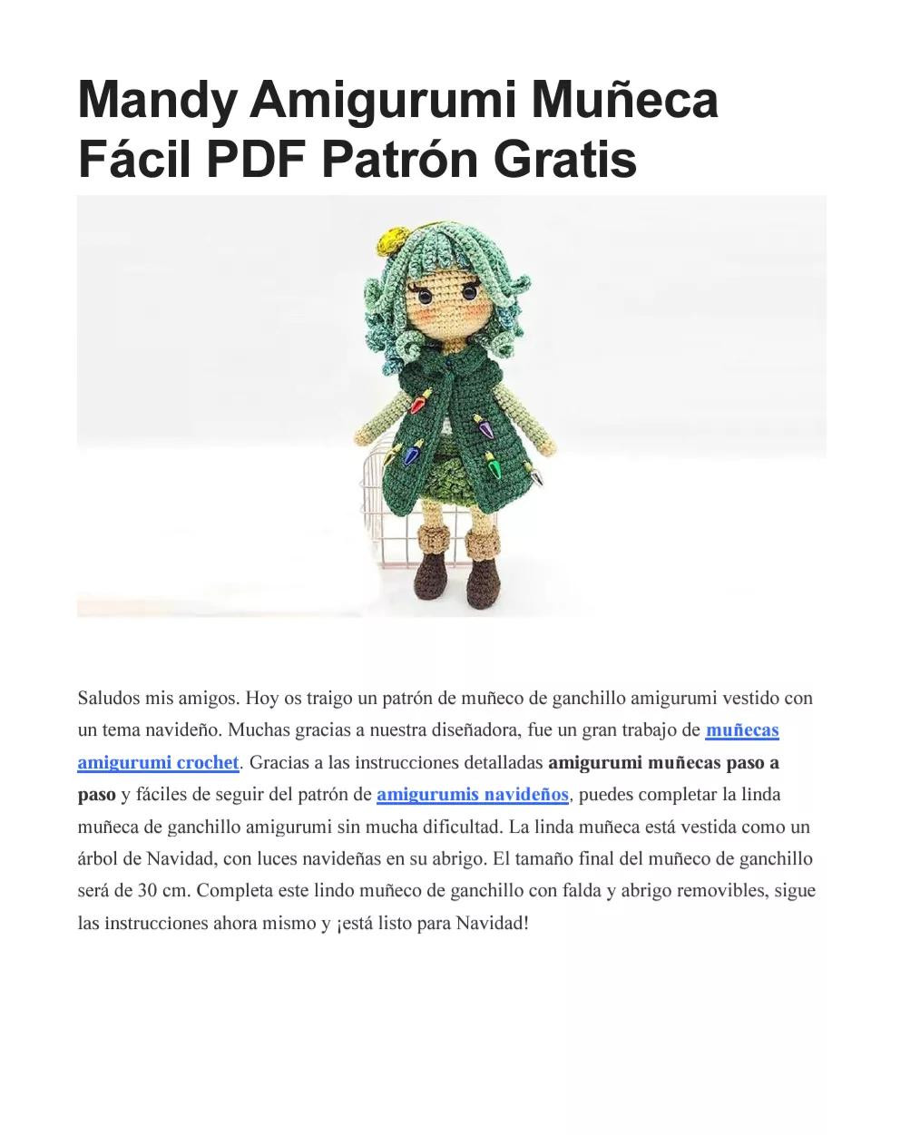 Mandy Amigurumi Muñeca Fácil PDF Patrón Gratis