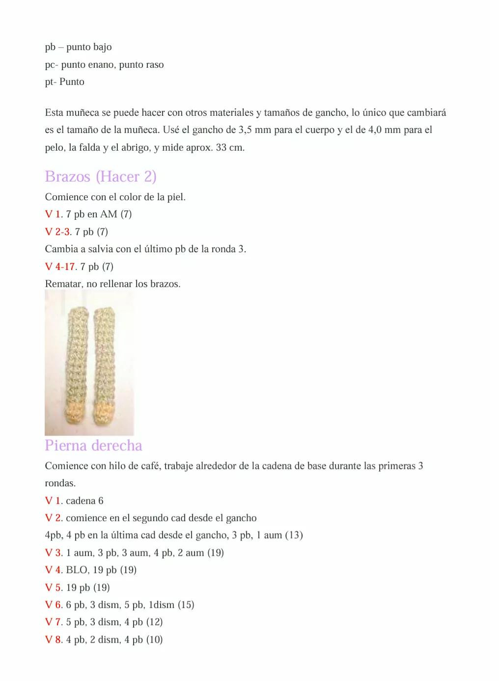 Mandy Amigurumi Muñeca Fácil PDF Patrón Gratis