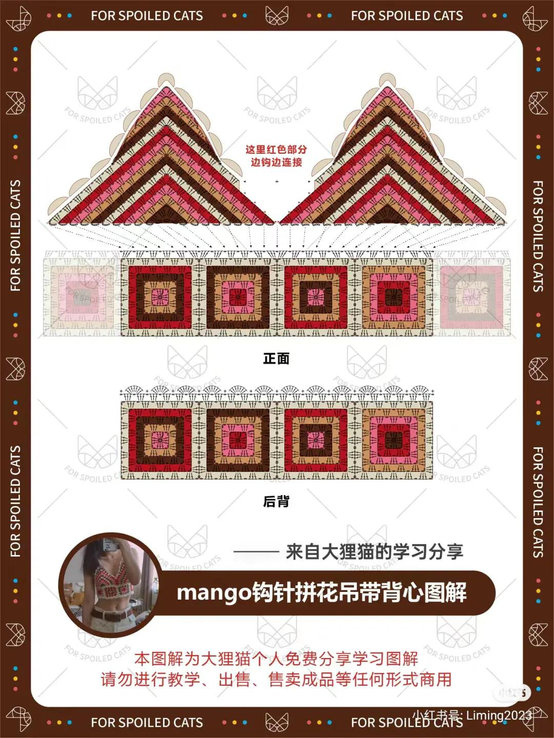 Mango Granny Square Crochet Tank Top Pattern with Detailed Chart Instructions