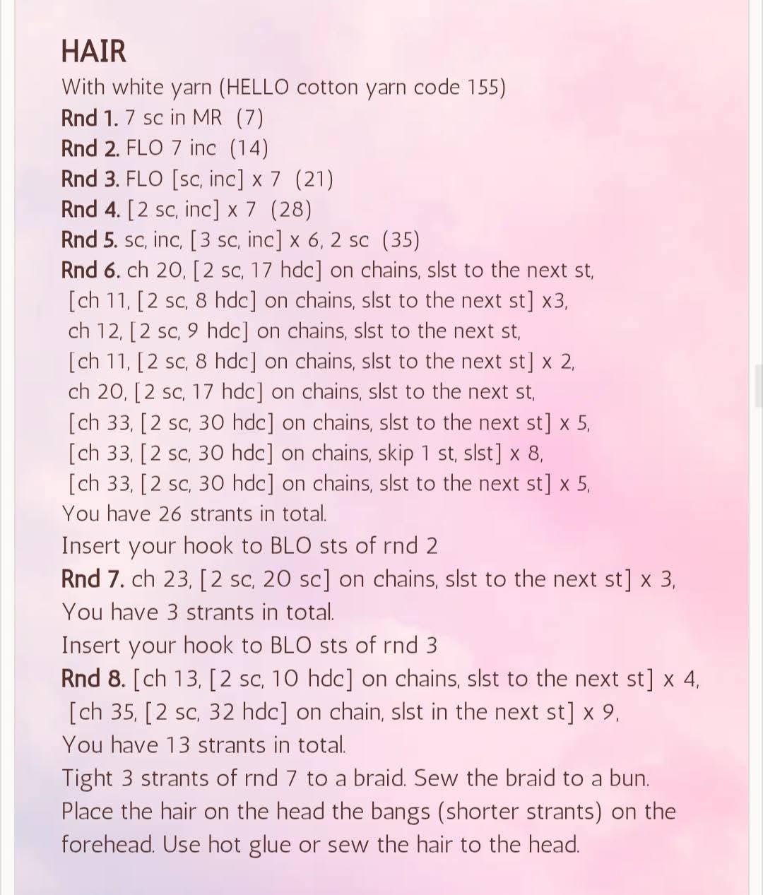 Marshmallow Doll Crochet Pattern Chart