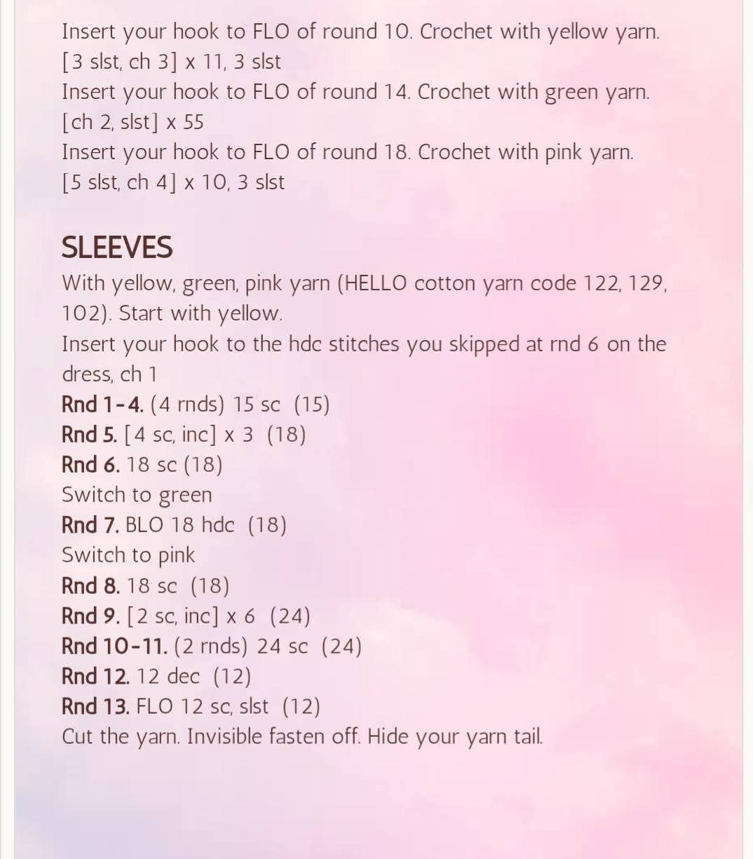 Marshmallow Doll Crochet Pattern Chart