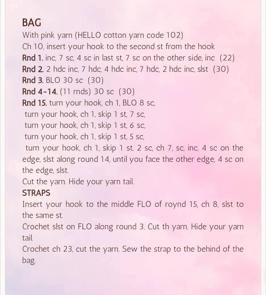 Marshmallow Doll Crochet Pattern Chart