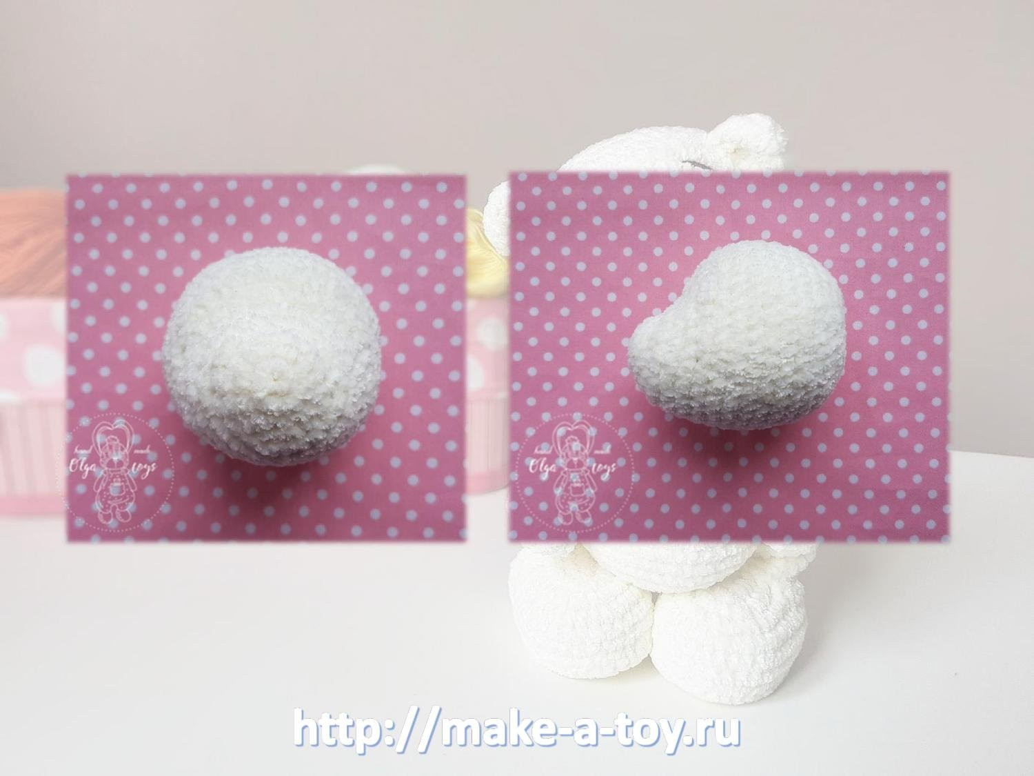 Мастер-класс по вязанию амигуруми: Белый плюшевый мишка Умка (22 см)